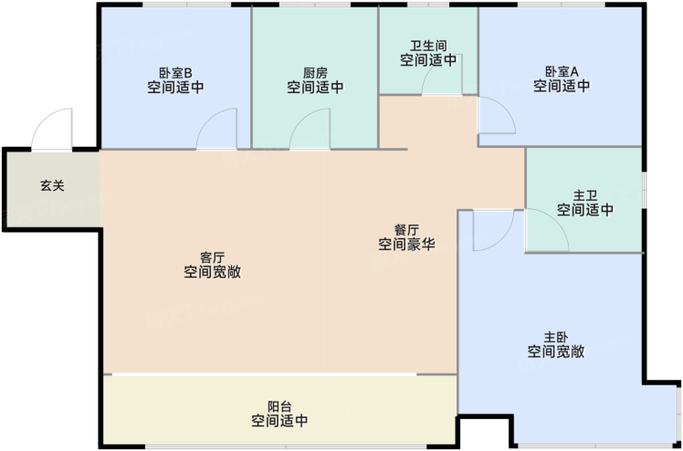 天桥 远洋寛阅时光122㎡三居室